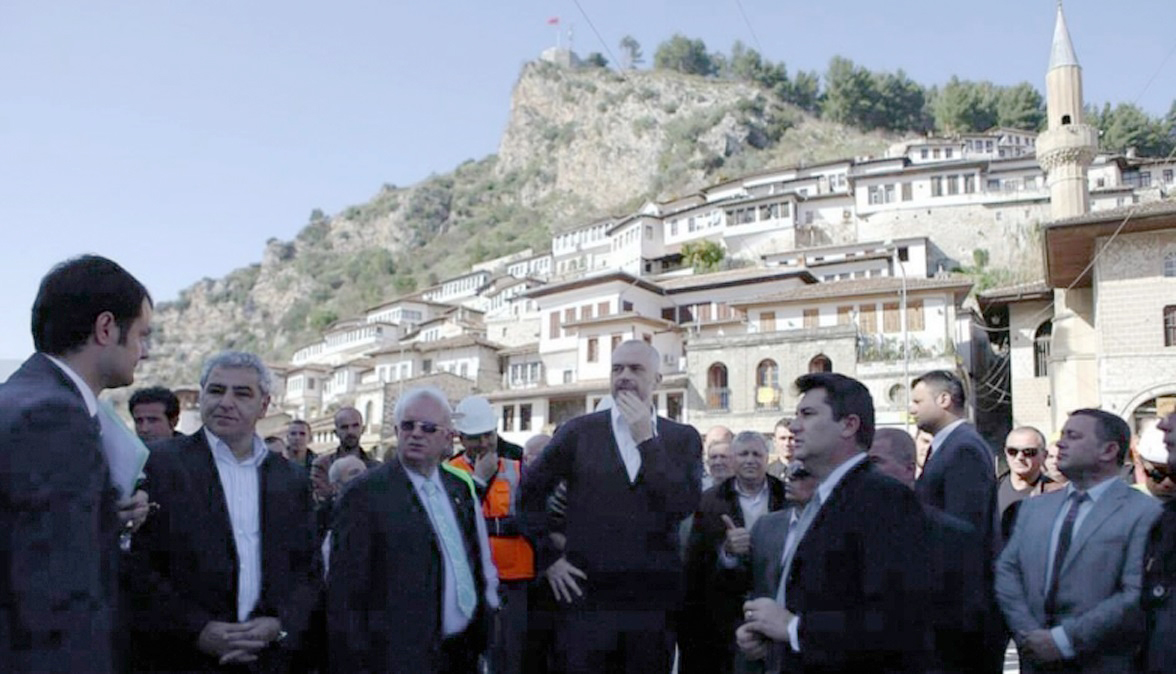 Prime Minister Rama, Mayor of Berat, and AADF Co-CEOs Inspect Progress in the Berat BID Zone